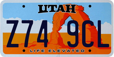 UT license plate Z749CL