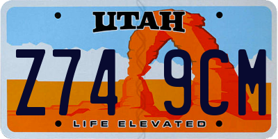 UT license plate Z749CM