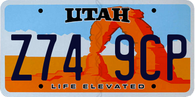 UT license plate Z749CP