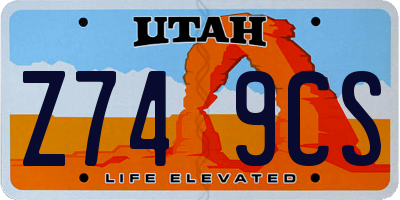 UT license plate Z749CS
