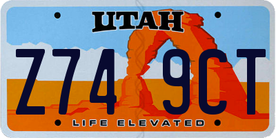 UT license plate Z749CT