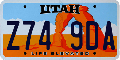 UT license plate Z749DA