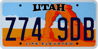 UT license plate Z749DB