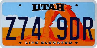 UT license plate Z749DR