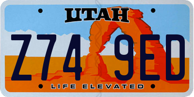 UT license plate Z749ED