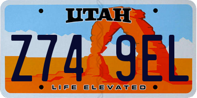 UT license plate Z749EL