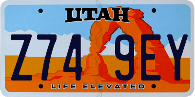 UT license plate Z749EY