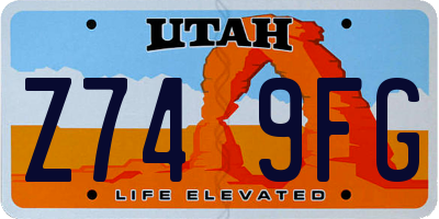 UT license plate Z749FG