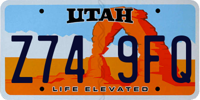 UT license plate Z749FQ
