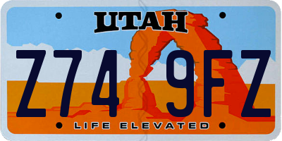 UT license plate Z749FZ