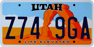 UT license plate Z749GA