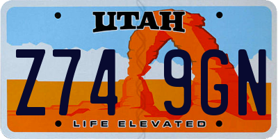 UT license plate Z749GN