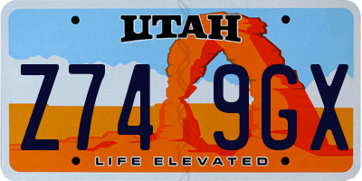 UT license plate Z749GX