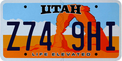 UT license plate Z749HI