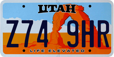 UT license plate Z749HR