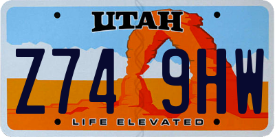 UT license plate Z749HW