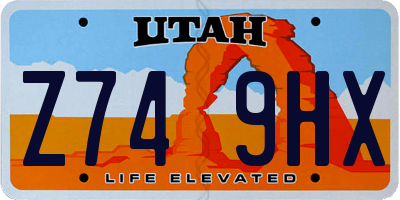 UT license plate Z749HX