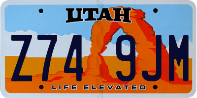 UT license plate Z749JM
