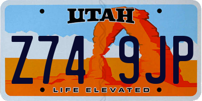 UT license plate Z749JP