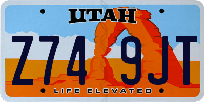 UT license plate Z749JT