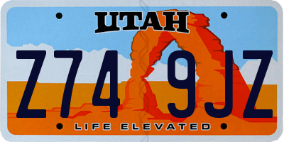 UT license plate Z749JZ