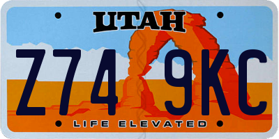 UT license plate Z749KC