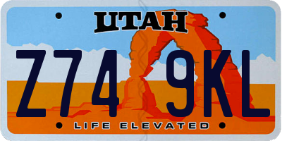 UT license plate Z749KL