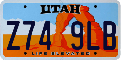 UT license plate Z749LB