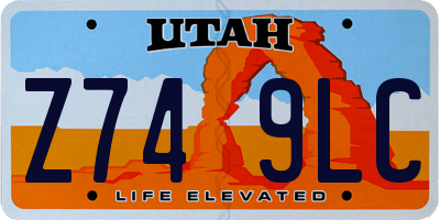 UT license plate Z749LC