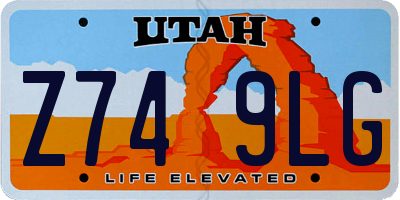 UT license plate Z749LG