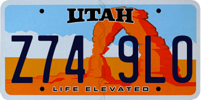 UT license plate Z749LO