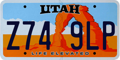 UT license plate Z749LP