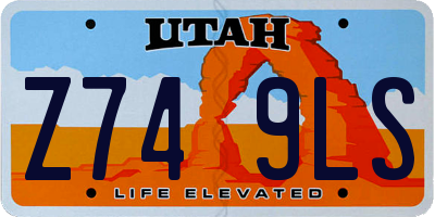 UT license plate Z749LS