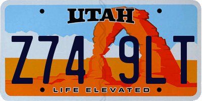 UT license plate Z749LT