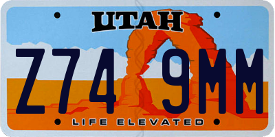 UT license plate Z749MM