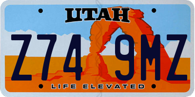 UT license plate Z749MZ