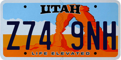 UT license plate Z749NH