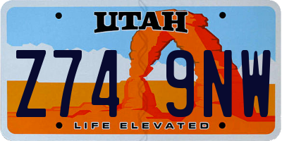 UT license plate Z749NW