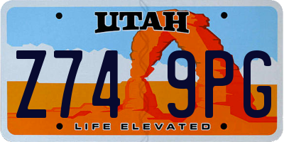 UT license plate Z749PG