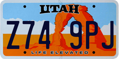 UT license plate Z749PJ