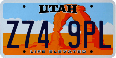 UT license plate Z749PL