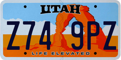 UT license plate Z749PZ