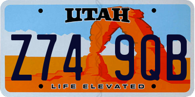 UT license plate Z749QB