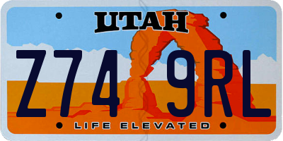 UT license plate Z749RL