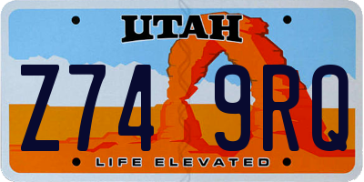 UT license plate Z749RQ