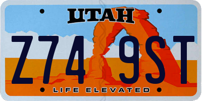 UT license plate Z749ST