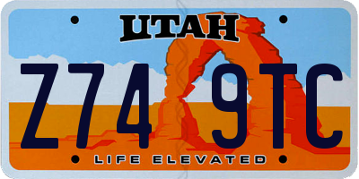 UT license plate Z749TC
