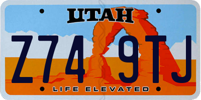 UT license plate Z749TJ