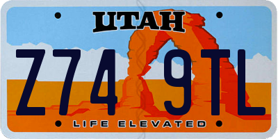 UT license plate Z749TL