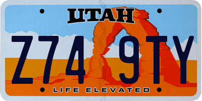 UT license plate Z749TY